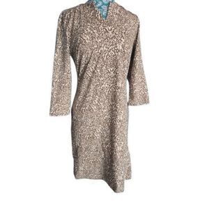 J.McLaughlin brown and cream 3/4 sleeve dress- size L
